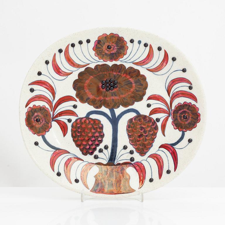 Birger Kaipiainen, decorative ceramic plate Rose, signed, numbered 276/2000, Arabia 1980 Made in Finland.