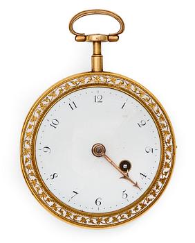 A gold pocket watch, F. Crump, London, early 19th century.