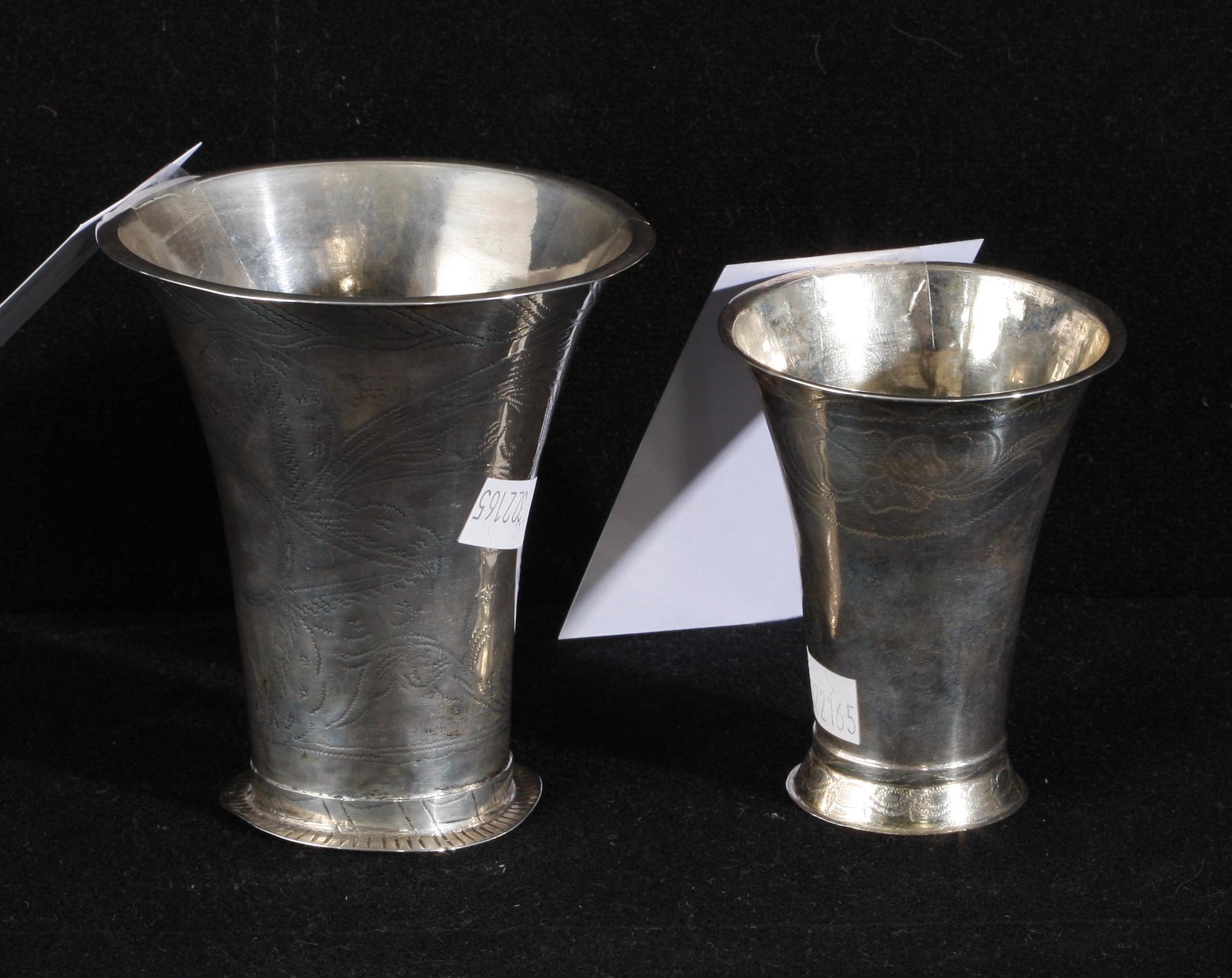 BÄGARE, 2 st, silver, bla Magnus Ljungqvist, Kristianstad 1809.