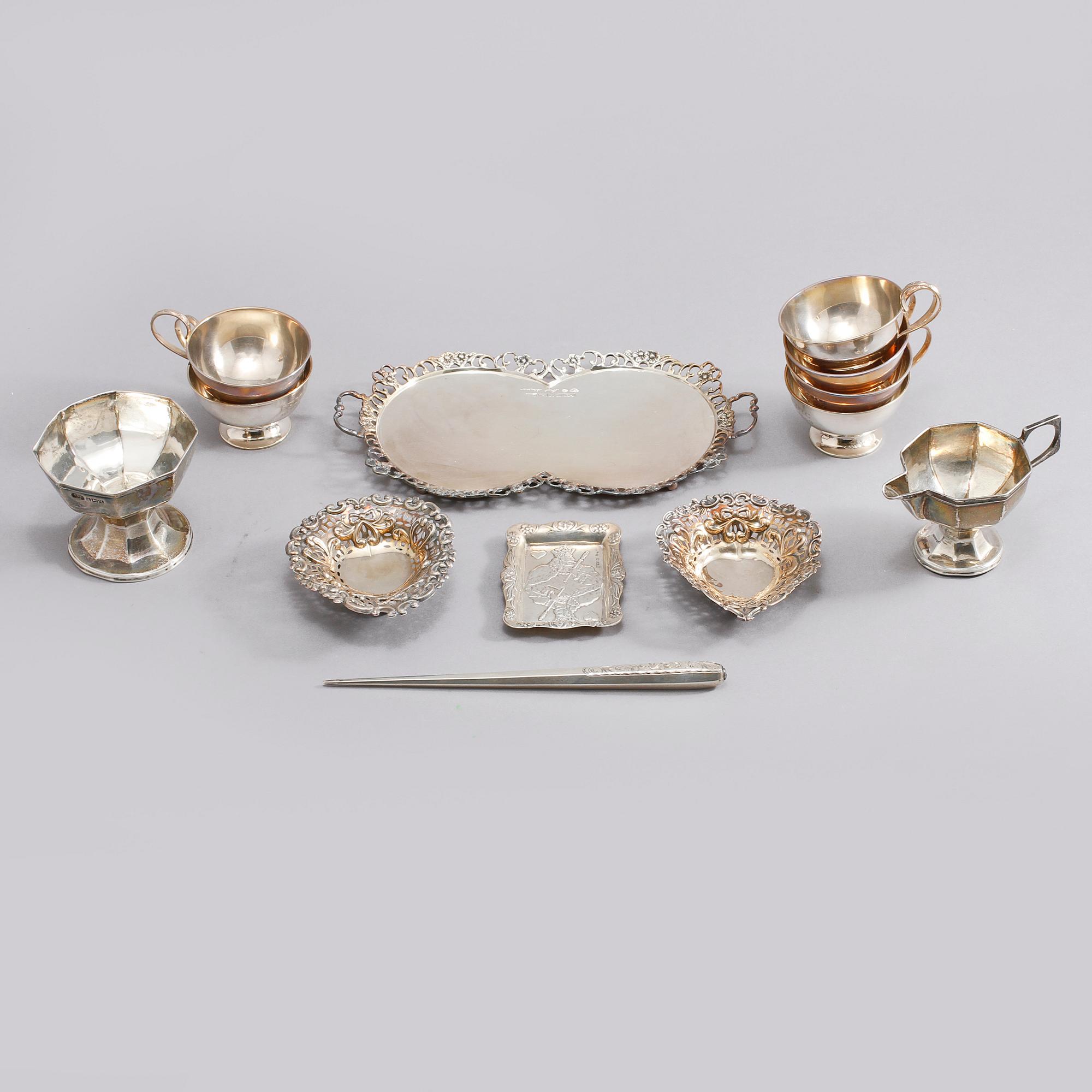 PARTI SILVER, 1800- och 1900-tal. Vikt 514 g.