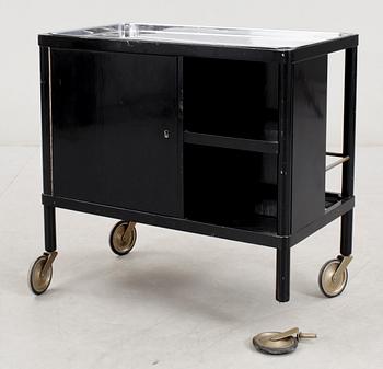 BARVAGN, enligt uppgift snickare Säfholm samt glas av Simon Gate, 1930-tal.