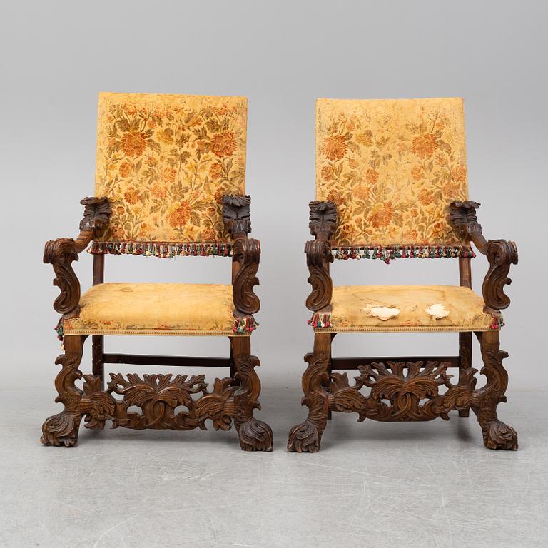 Two italian 18th century chairs.