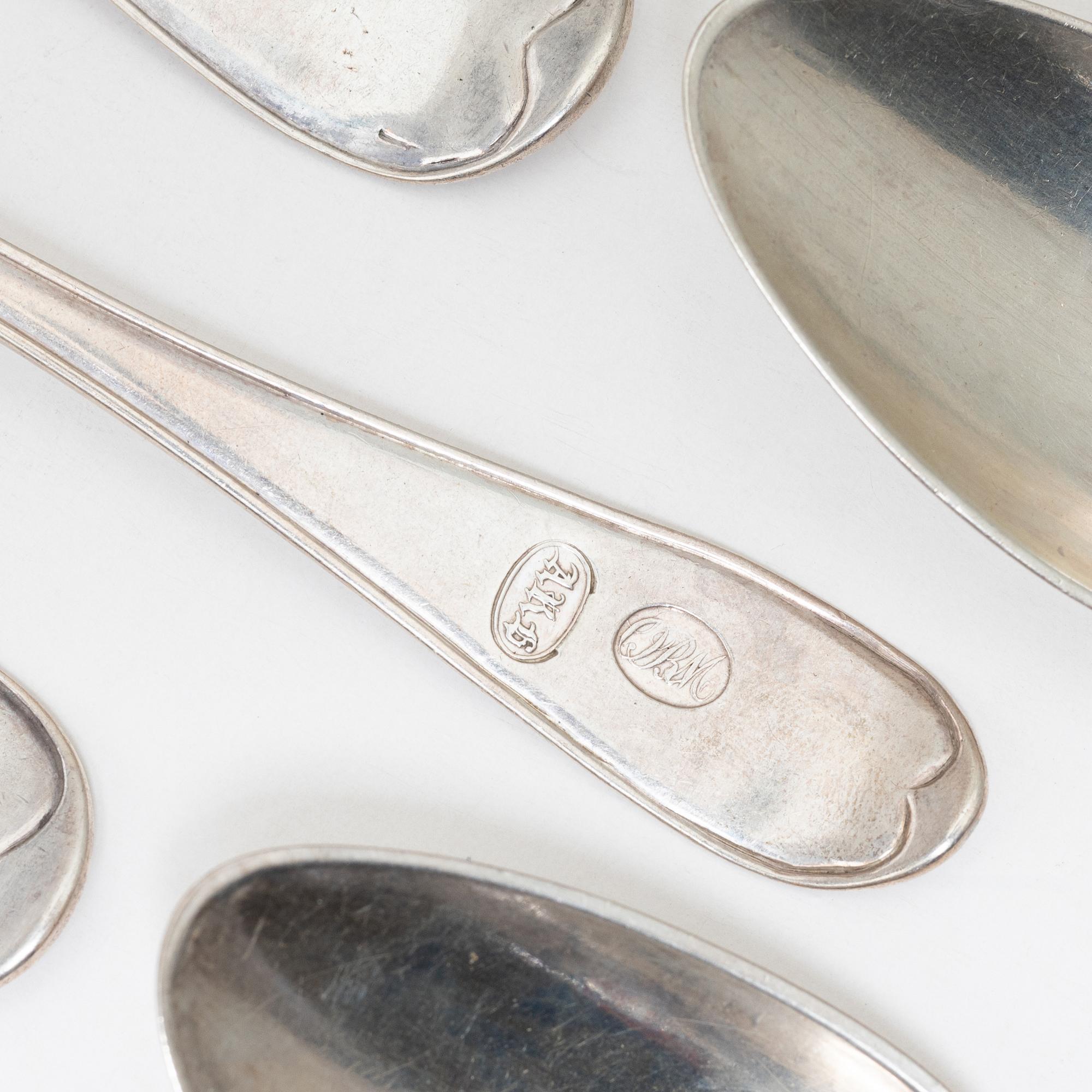 Skedar, 16 st, silver, Sverige, 1700-1800-tal.
