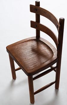 Axel Einar Hjorth, a set of four stained pine "Sandhamn" chairs, Nordiska Kompaniet, Sweden 1933.