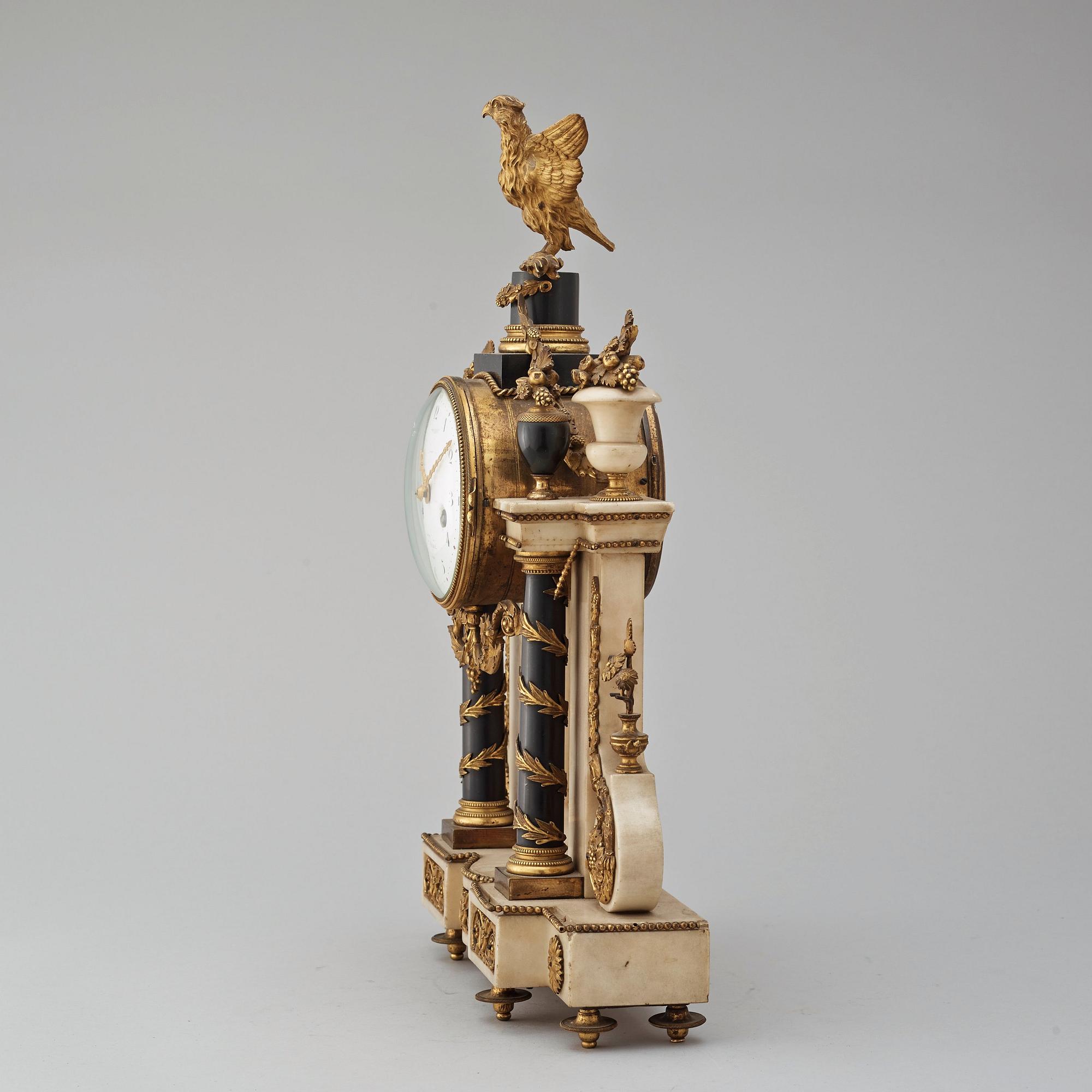 A Louis XVI late 18th century mantel clock.