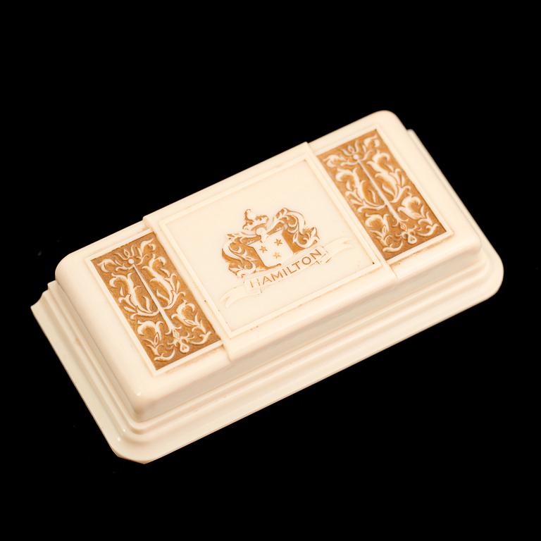 DAMARMBANDSUR, 14 k vitguld, Hamilton Watch Co, Lancaster, med mindre briljanter, 1900-talets första hälft.