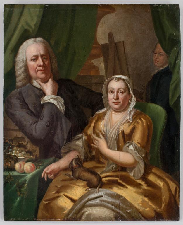 OKÄND KONSTNÄR, olja på pannå, 1700-talets första hälft.