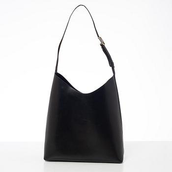 Gucci, A black leather bag.