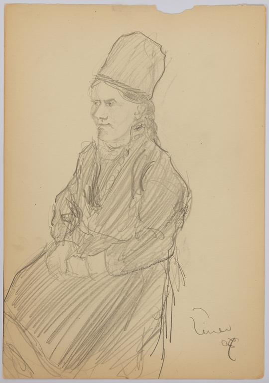 Einar Jolin, "Teodor Torkelsson" Portrait of a Lady verso.