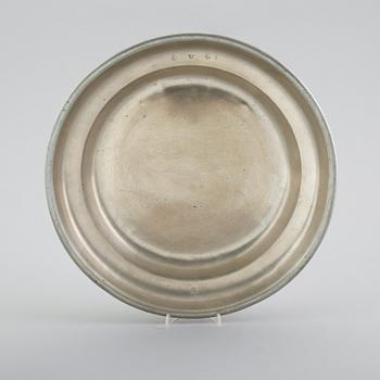 SKÅLFAT, tenn, Nils Christophersson Forss, Västerås 1756.