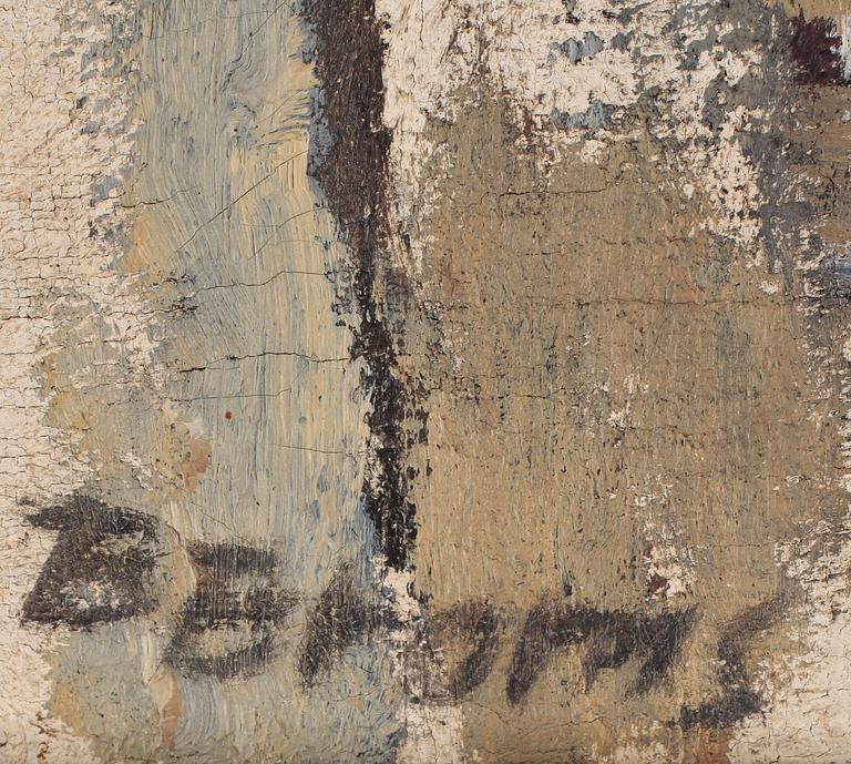 BIRGIT BROMS, olja på duk. Sign. Dat Lidingö -53 a tergo.