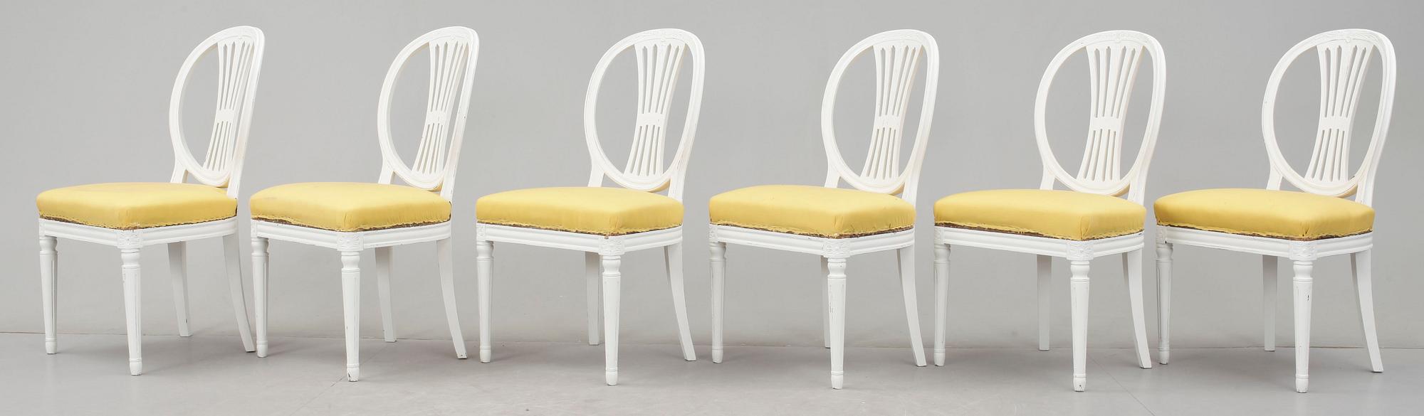 STOLAR, 6 st, gustaviansk stil, 1900-tal.