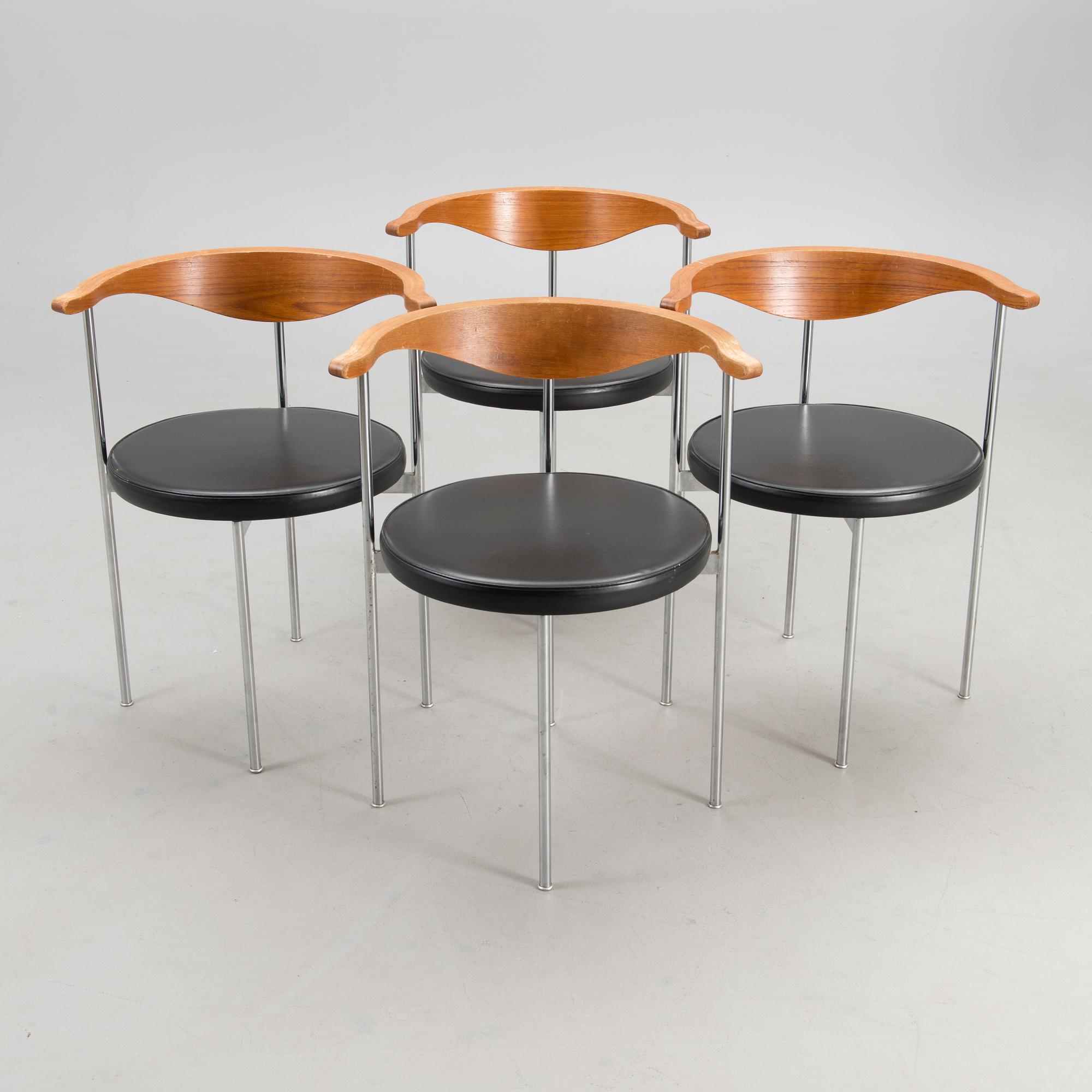 FREDRICK SIECK, table and chairs 1163 for Fritz Hansen, Denmark 1960s/1970s.