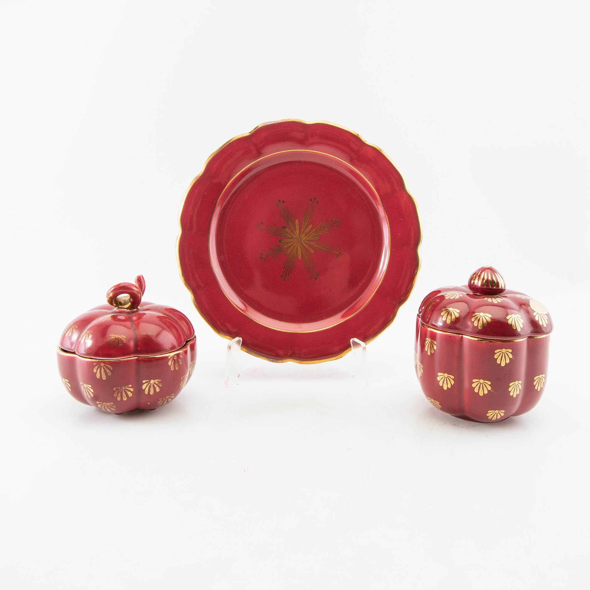 Arthur Percy, 25 pieces, "Rubin", Gefle, mid-20th century.