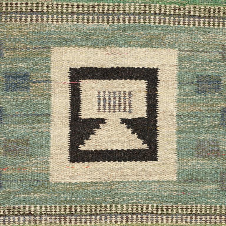 Edna Martin, MATTO, "Flickorna i fönstret", flat weave, ca 252 x 202 cm, signed SH (Svensk Hemslöjd).