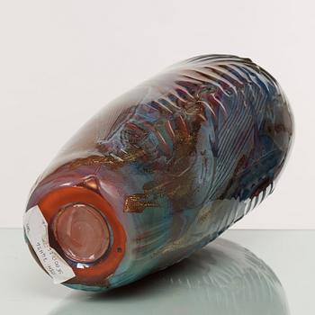 A William Morris 'Petroglyph' glass vessel, USA 1990.