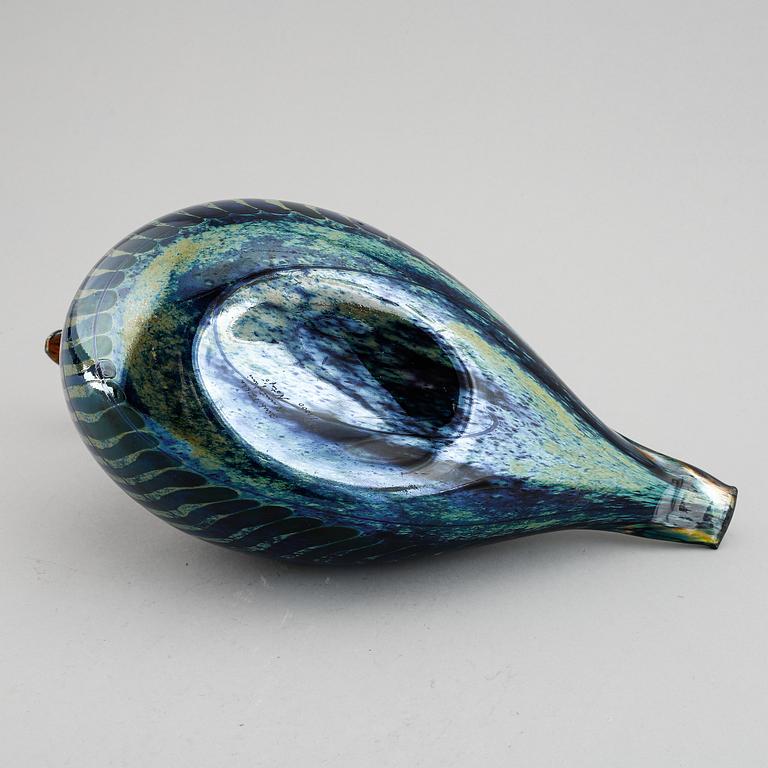 Oiva Toikka, skulptur, fågel, glas, signerad Oiva Toikka Nuutajärvi Notsjö, numrerad 693/1000.