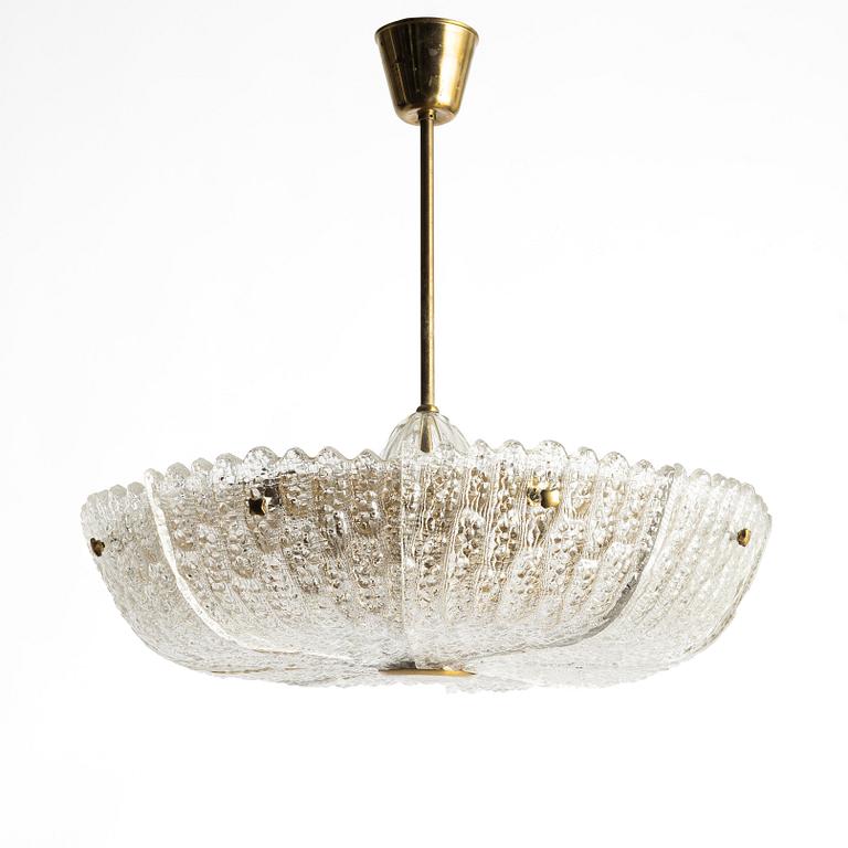 Carl Fagerlund, A Swedish Orrefors glass chandalier, mid 20th century.