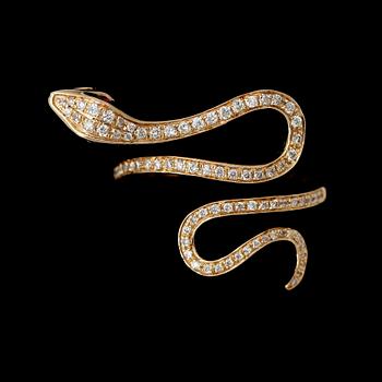 RING, 18K guld, diamanter tot ca 0.30 ct, mindre rubiner.