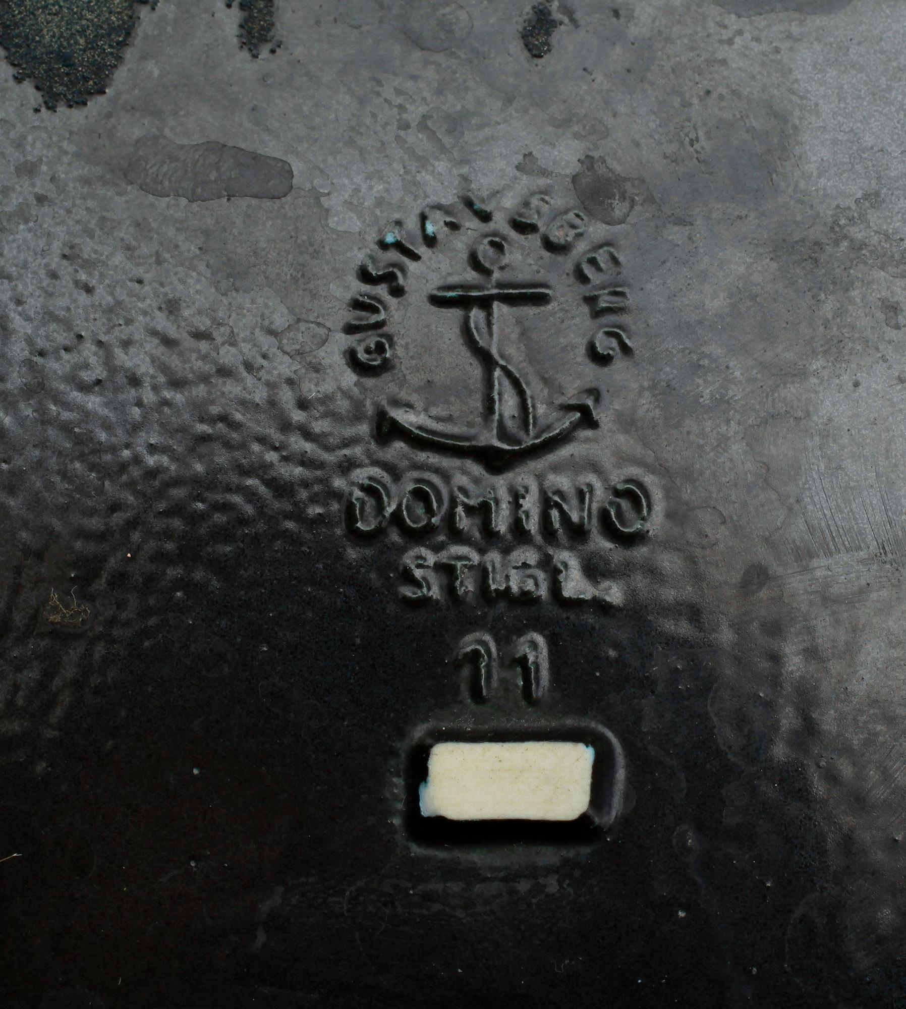 ASKFAT, 2 st, stengods, "Domino", Stig Lindberg, Gustavsberg.