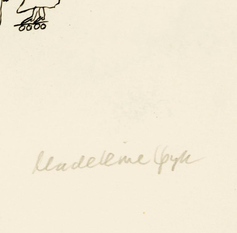 Madeleine Pyk, färglitografier, ett par, "Praktik stängd" och "Have a banana".