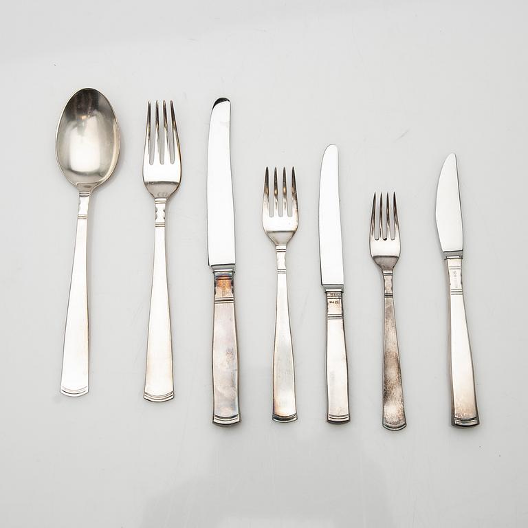 Jacob Ängman, Cutlery service, 85 pieces, "Rosenholm", CG Hallberg, Stockholm.