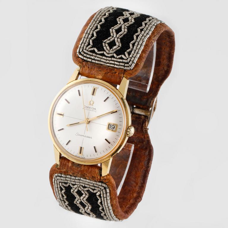 ARMBANDSUR, Omega Seamaster, 18k guld, ca 1960-talet.