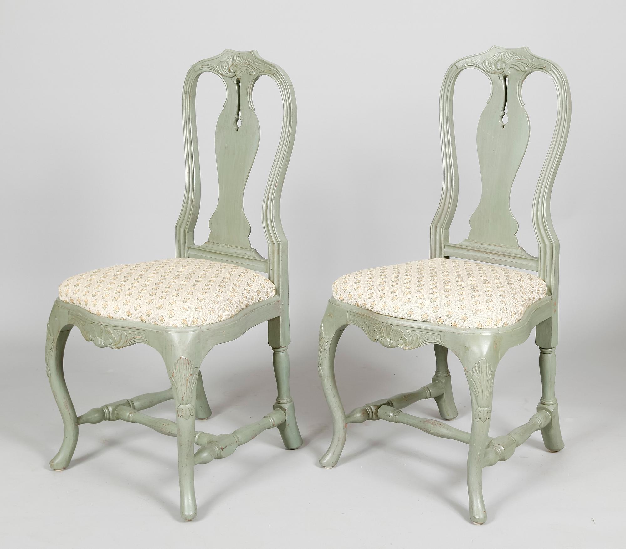 MATSALSMÖBEL, 11 delar, rokokostil, 1800-/1900-tal.