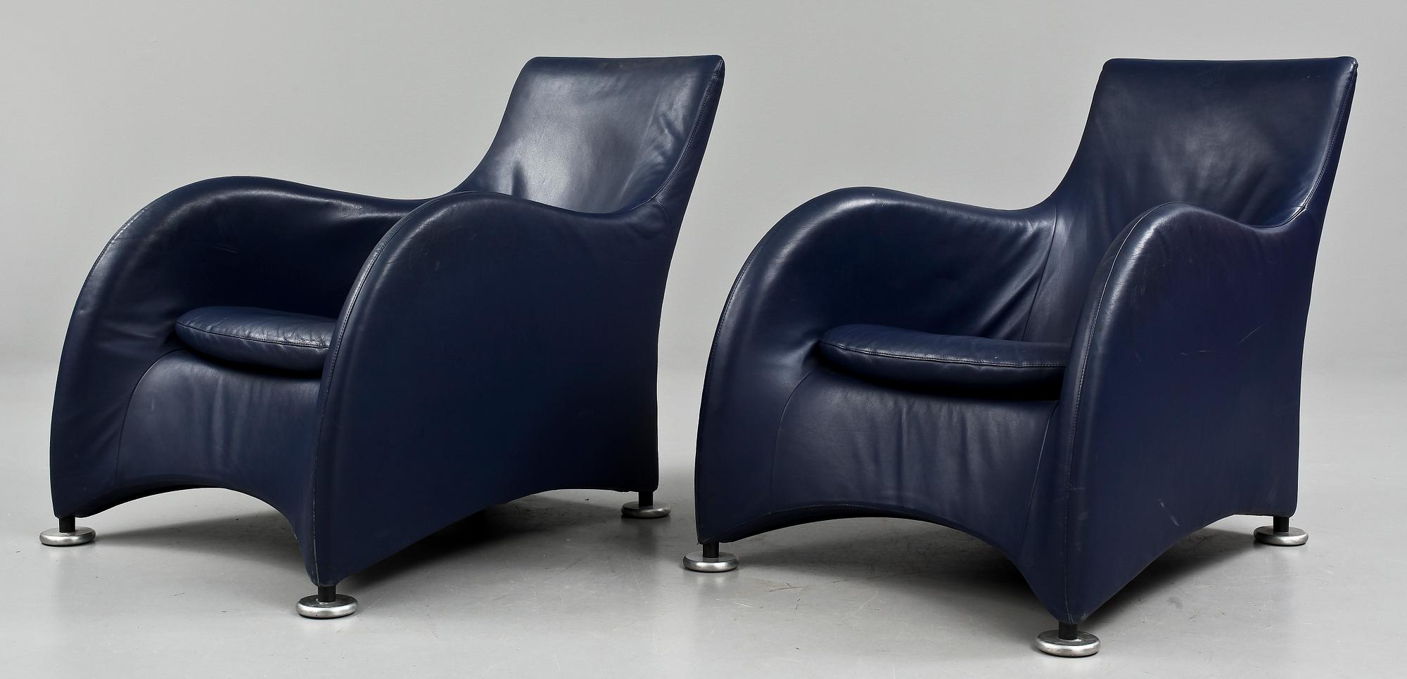 FÅTÖLJER, ett par, "Loge", Gerard Van den Berg, Montis, 1989.