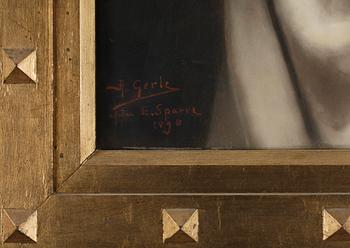 ARON GERLE, pastell på papper, sign 1890.