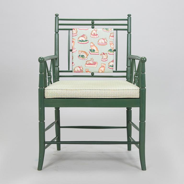 Desk/side table, a chair and a chest of drawers, last quarter of the 20th century.