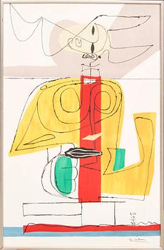 Le Corbusier, color lithograph, signed in print and monogram signed and dated 17-2-63 in print.