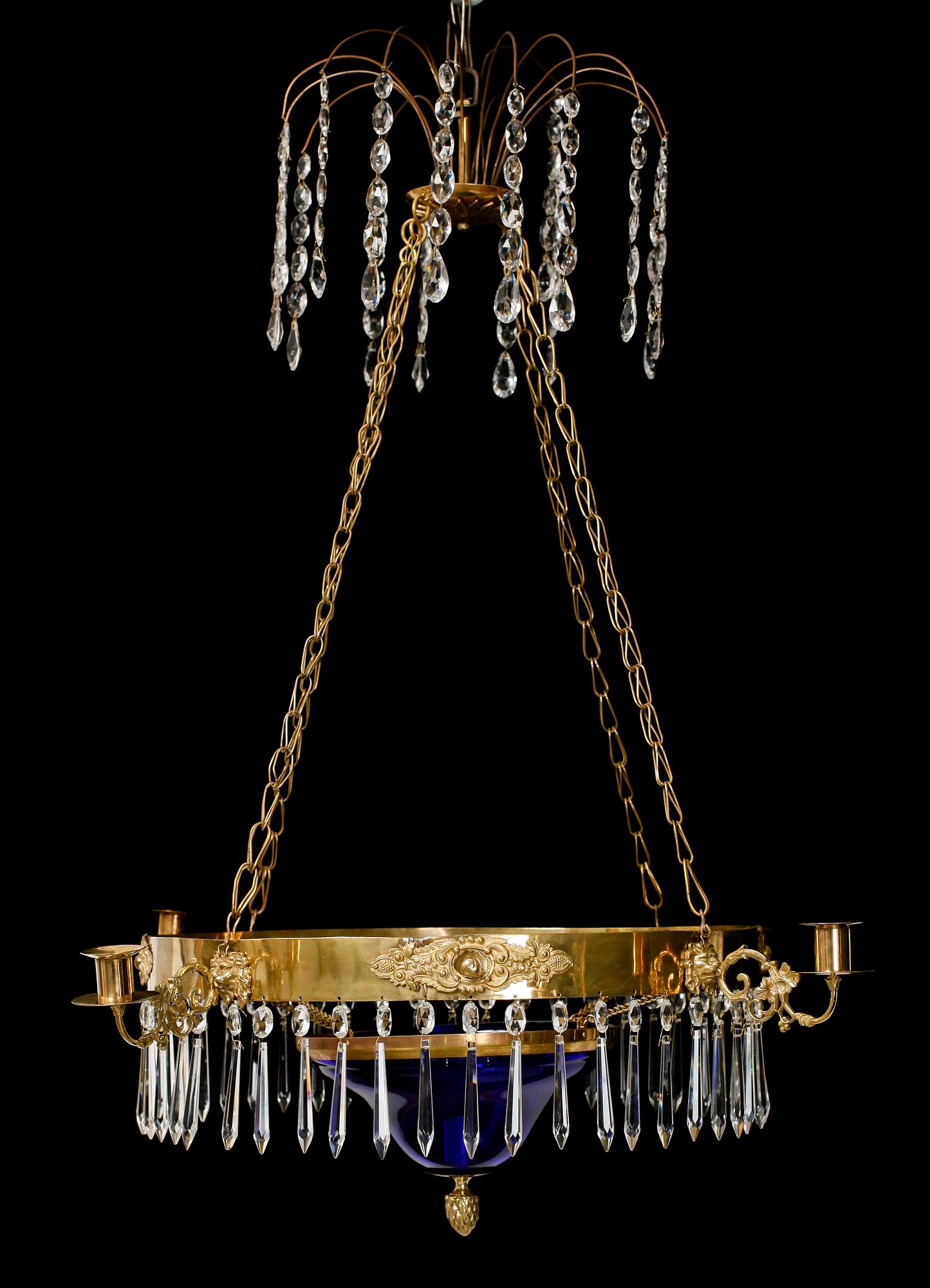 LJUSKRONA, empirestil, 1800-tal. Höjd 85 cm.