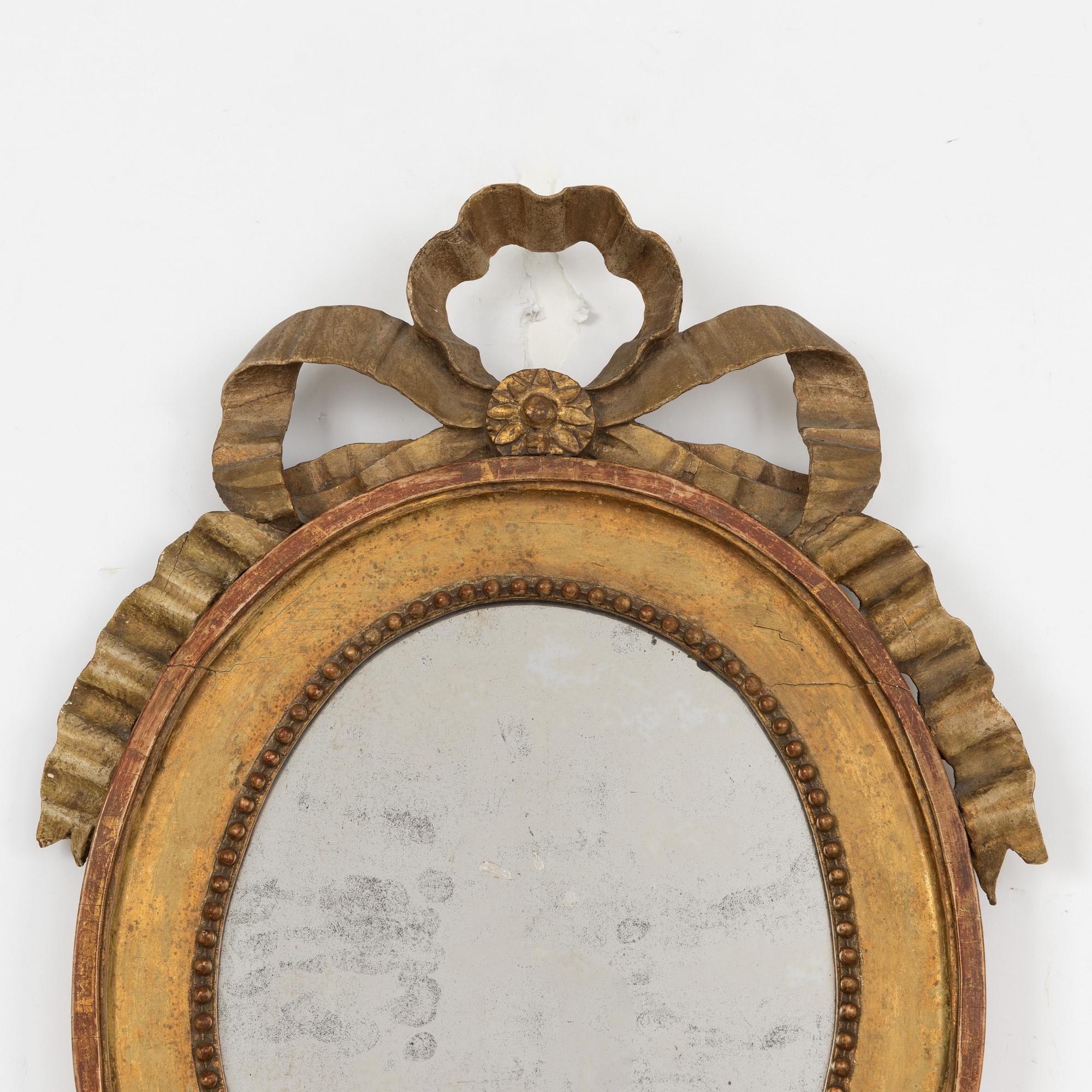 Spegellampett, för två ljus, Stockholmsarbete, sent 1700-tal, Gustaviansk.