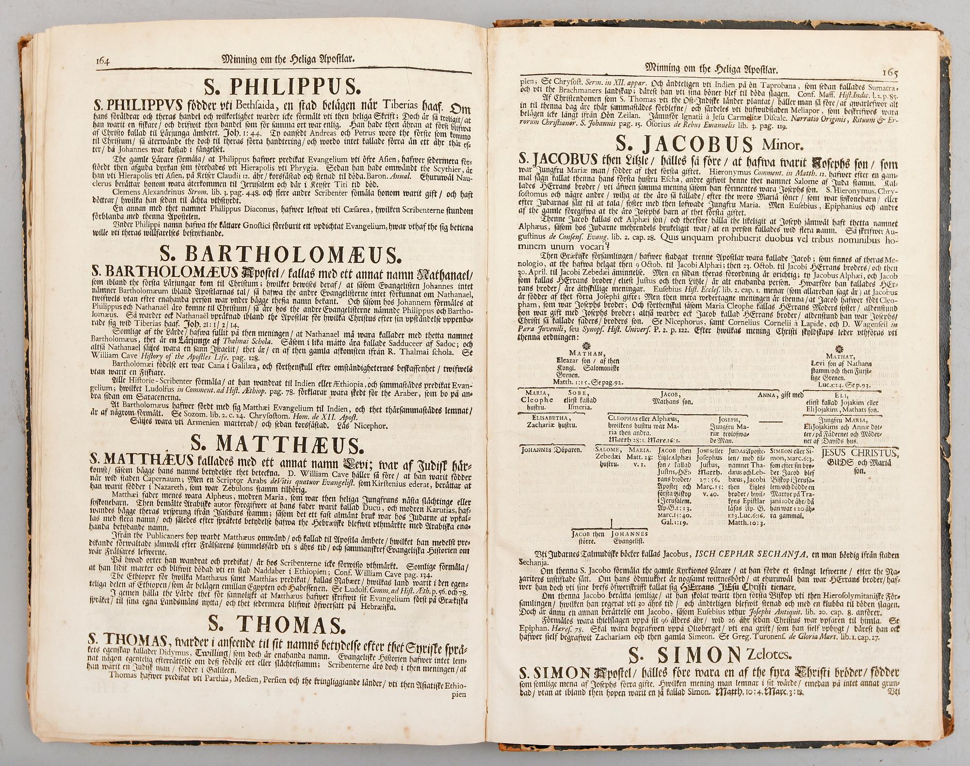 BOK, "En book af menniskiones slächt, och Jesu Christi börd", Johan Peringskiöld, 1713.