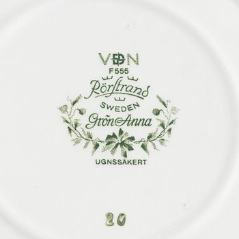An 88-piece creaware dinner service, "Grön Anna", Rörstrand, all pieces of varying ages.