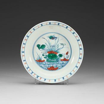 1624. A Doucai dish, Qing dynasty, presumably 18th Century.