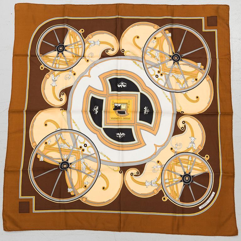 HERMÈS, a 'Washington's Carriage' silk scarf.