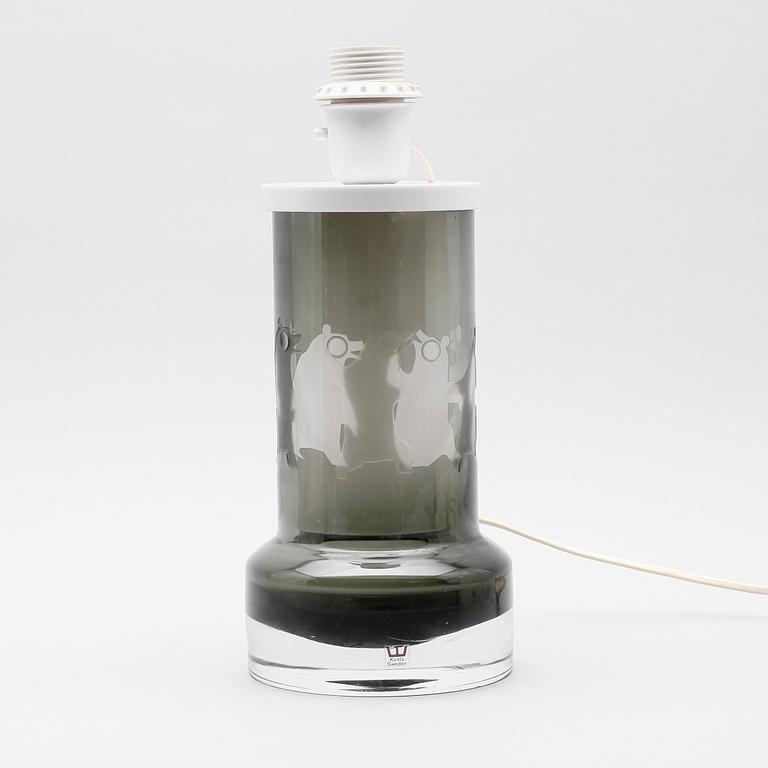 BORDSLAMPA, glas, Ove Sandeberg, signerad, Kosta, 1971.
