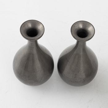 A set of 3 Japanese pewter vases, 20th Century.