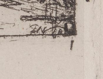 DAVID WILKIE, etsning, plåtsignering.