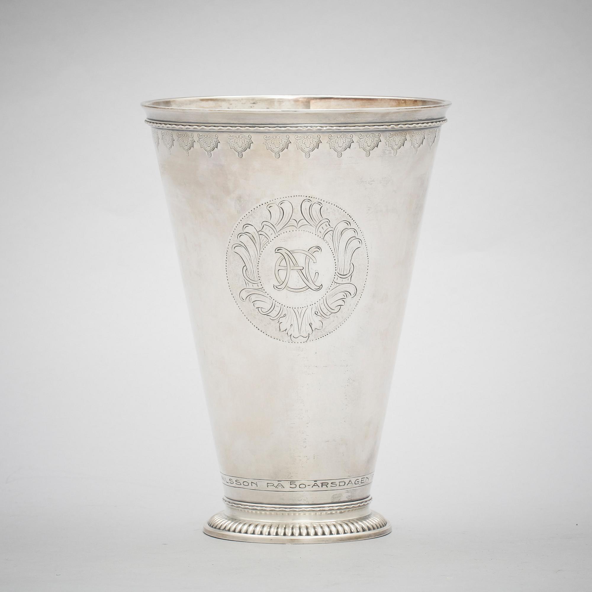 BÄGARE, silver, GAB, Stockholm, 1931, vikt 469g.