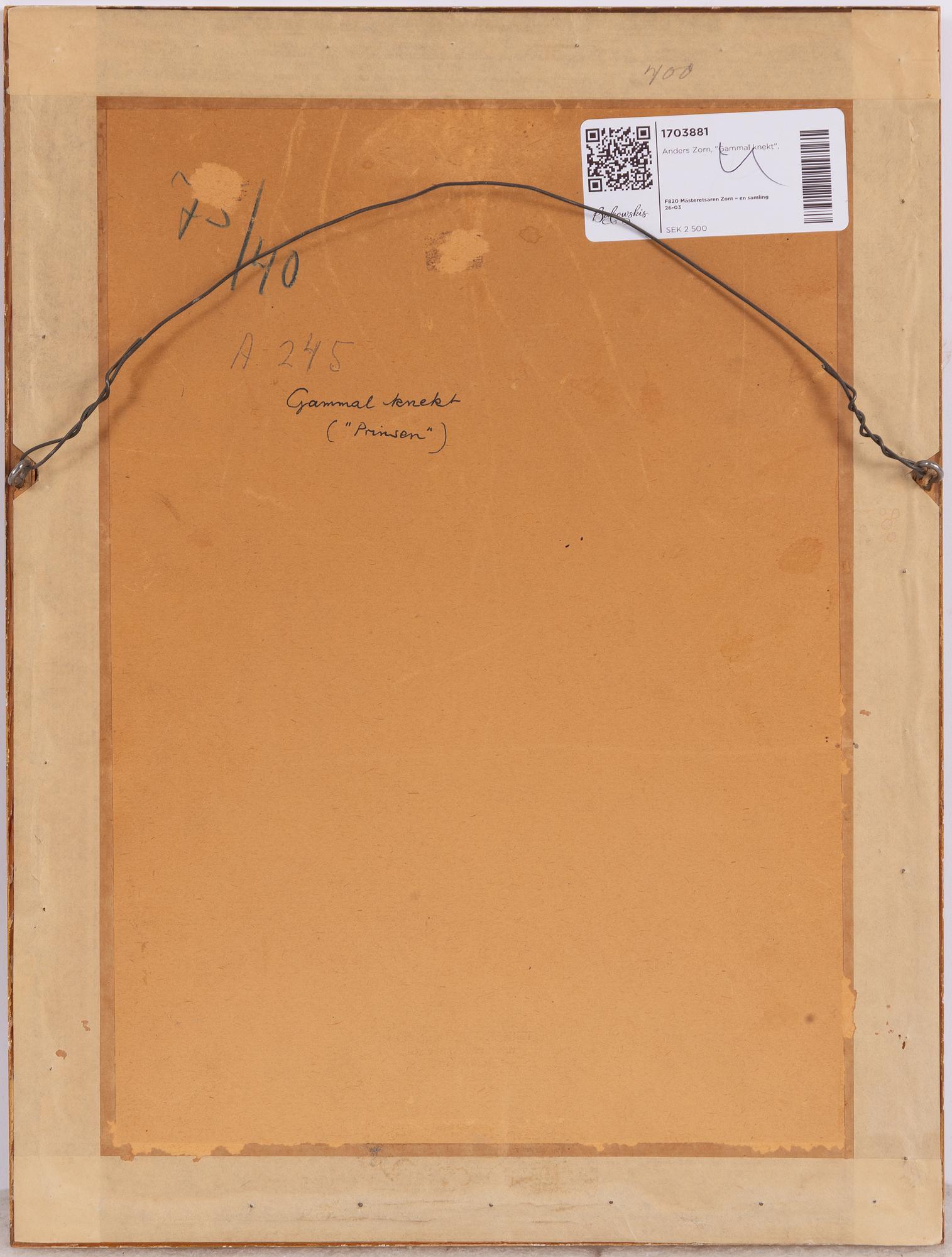 Anders Zorn, "Gammal knekt".