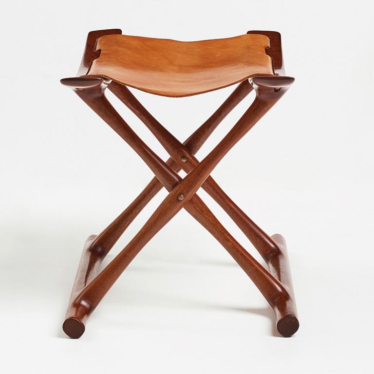 Ole Wanscher, a mahogany "Egyptian stool", Poul Jeppesen-møbler, Danmark.