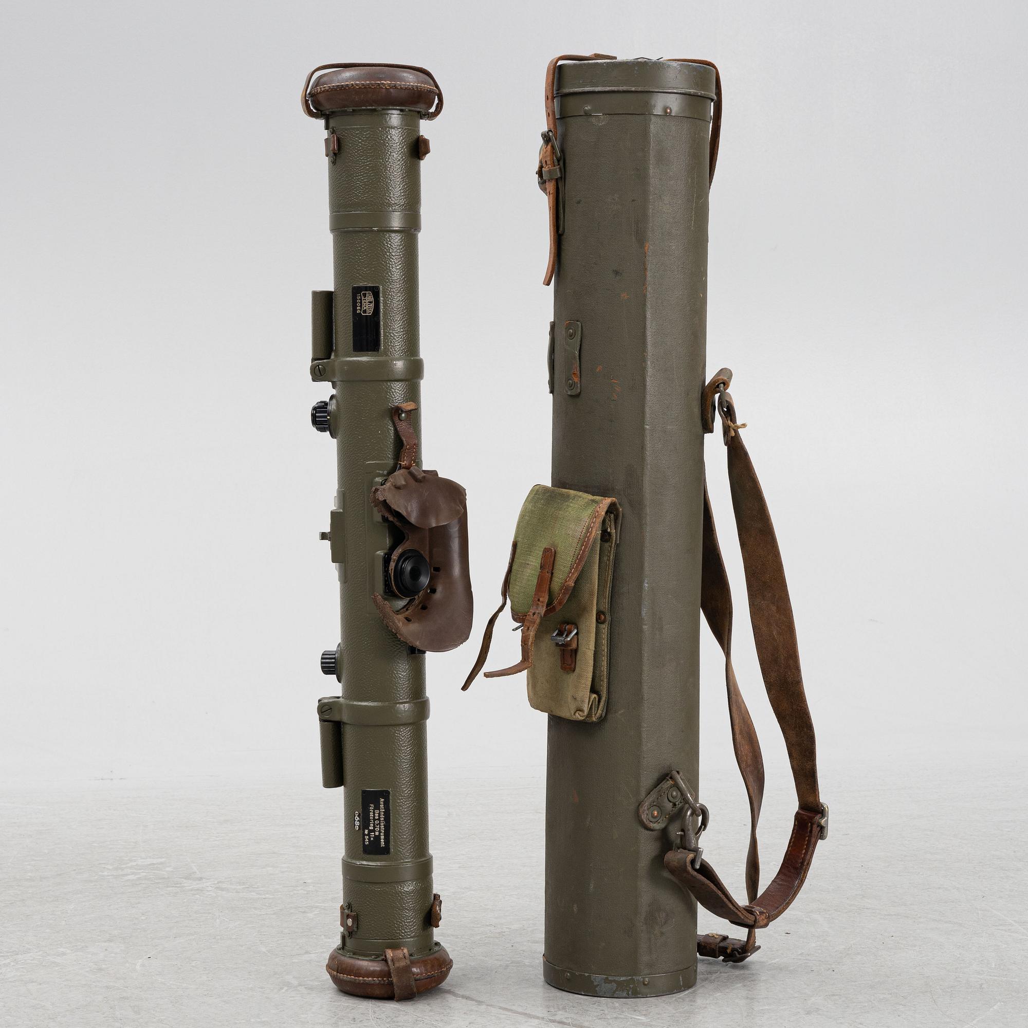 Rangefinder with accessories, M/1938. Used by the Mobile Coastal Artillery, no. 58866, Sweden.