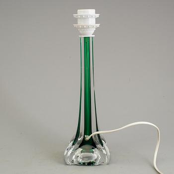 A glass table lamp, Flygsfors glassworks, 1960´s.