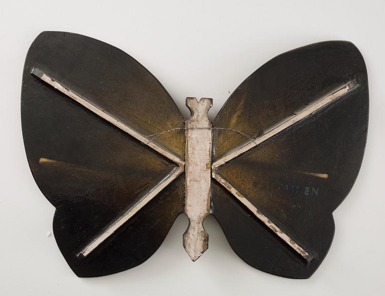 Birger Kaipiainen, väggskulptur, fjäril, Rörstrand 1950-tal.