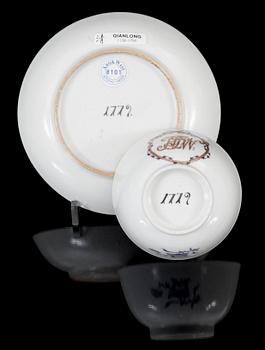 KOPP MED FAT, porslin, Kina, Qianlong, dat 1779.