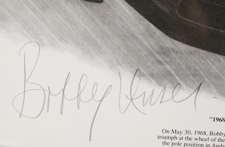 DAVID GRAY, 2 st, litografier, signerade samt med autografer bla Mario Andretti, numrerade 171/500 resp 280/500.