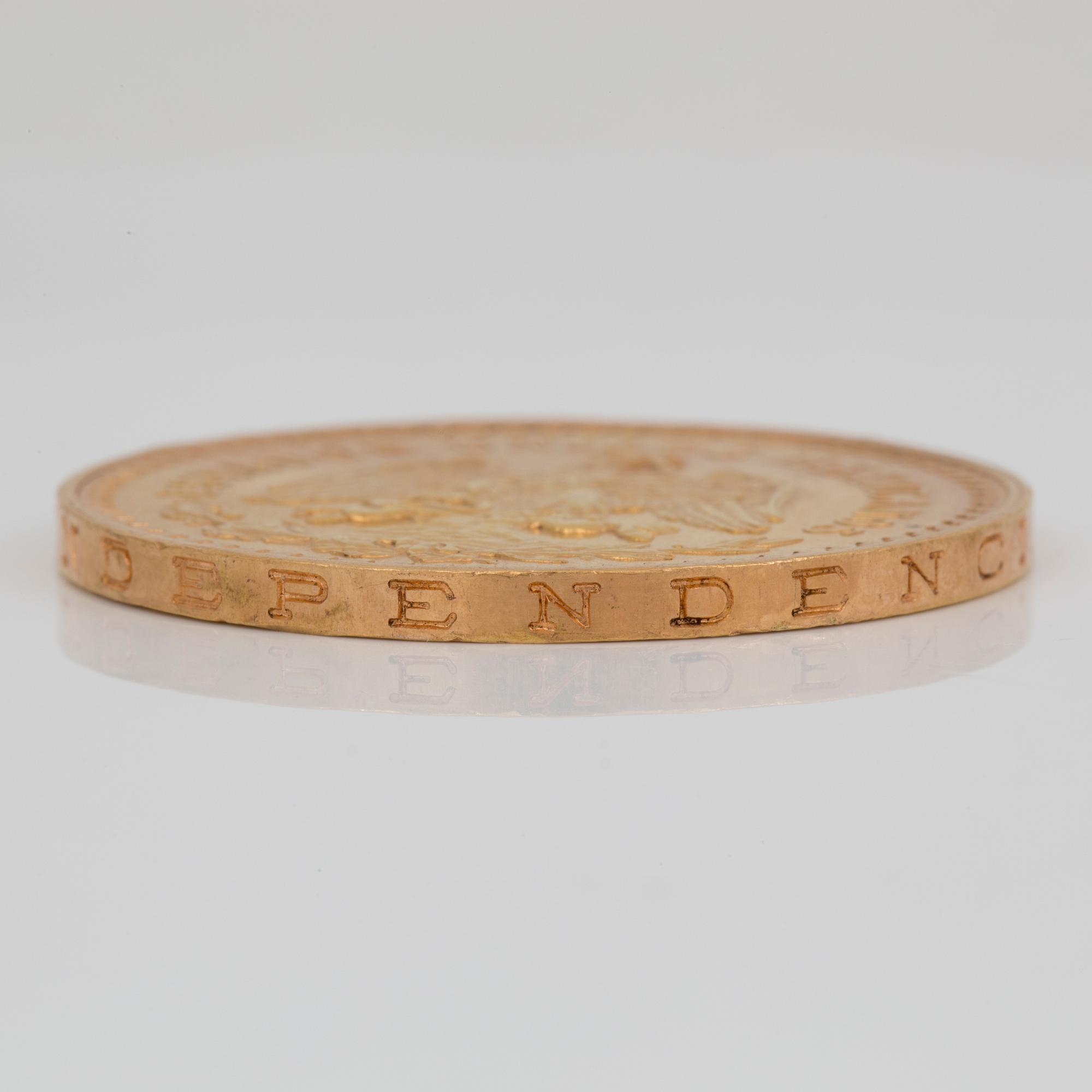 GULDMYNT, 50 Pesos Estados Unidos Mexicanos, Oro Puro. 21k, vikt ca 41 g.